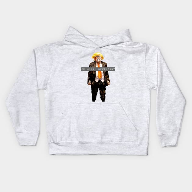 Trump: Criminal Defendant No. 2 (No Fill - Light Background) Kids Hoodie by Puff Sumo